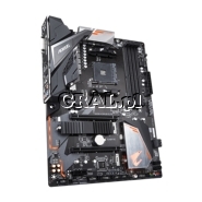 Gigabyte B450 AORUS Elite, AMD B450, DVI, HDMI, DDR4, SATA3, 2xM2, RAID, ATX, AM4 przedstawia grafika.