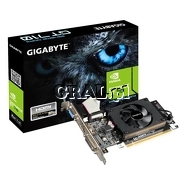 Gigabyte GeForce GT710, 2GB, DDR3, 64bit, PCI-E, DSUB, HDMI, DVI-D, Low Profile przedstawia grafika.