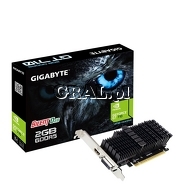 GeForce GT710 Gigabyte 2048MB, DDR5, 64-Bit, DVI, HDMI, PCI-E, Silent, Low Profile przedstawia grafika.