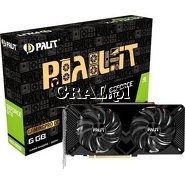 Palit GeForce GTX 1660 Super Gaming Pro OC, 6GB, DDR6, PCI-E, DP, HDMI, DVI-D przedstawia grafika.