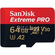SanDisk 64GB micro SDXC Extreme Pro Class 10 UHS-I przedstawia grafika.