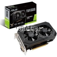 Asus GeForce GTX1650 TUF Gaming OC, 4GB, DDR6, PCI-E, DP, HDMI, DVI-D przedstawia grafika.