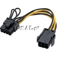 Adapter przejciwka PCI-E 6-pin / PCI-E 8-pin przedstawia grafika.