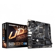 Gigabyte B460M DS3H V2, Intel H470, DSUB, DVI-D, HDMI, 4xDDR4, RAID, M.2, mATX, LGA1200 przedstawia grafika.