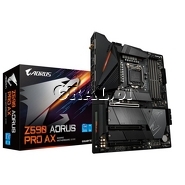 Gigabyte Z590 Aorus Pro AX, Intel Z590, DP, DDR4, SATA3, 4xM2, RAID, WiFi6, BT, ATX, LGA1200-G11 przedstawia grafika.