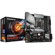Gigabyte Z590M Gaming X, Intel Z590, DP, HDMI, DDR4, SATA3, 2xM2, RAID, mATX, LGA1200-G11 przedstawia grafika.