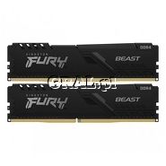 DDR4 16GB 3200MHz Kingston Fury Beast Black (2x8GB, CL16) przedstawia grafika.