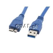Kabel USB 3.0 (mski) / Micro USB 3.0 (mski) 0,5m przedstawia grafika.