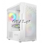 OBUDOWA ATX LOGIC ARAMIS MINI ARGB WHITE BEZ ZASILACZA Z OKNEM przedstawia grafika.