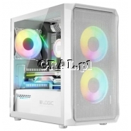 OBUDOWA MICRO-ATX MINI-ITX LOGIC PORTOS MINI ARGB WHITE BEZ ZASILACZA Z OKNEM przedstawia grafika.