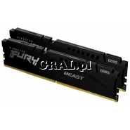 Kingston  64GB (2X32GB)  DDR5 6400MHz FURY Beast Black CL32 przedstawia grafika.